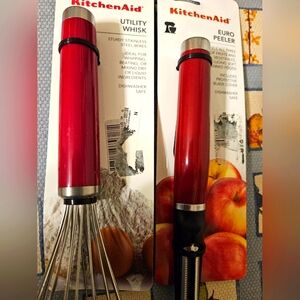 KitchenAid Euro Peeler Whisk New Red Two Pieces